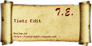 Tietz Edit névjegykártya